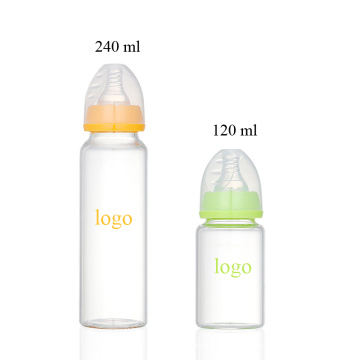 Babyflasche aus Glas mit Standardhalshals